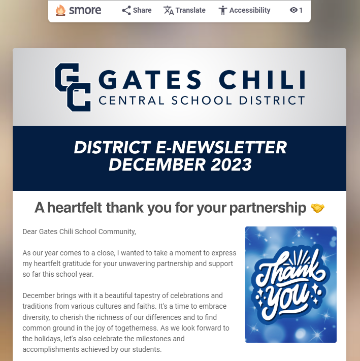 screenshot of newsletter